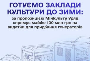 Заклади культури отримають майже 100 млн гривень на генератори та інше необхідне обладнання